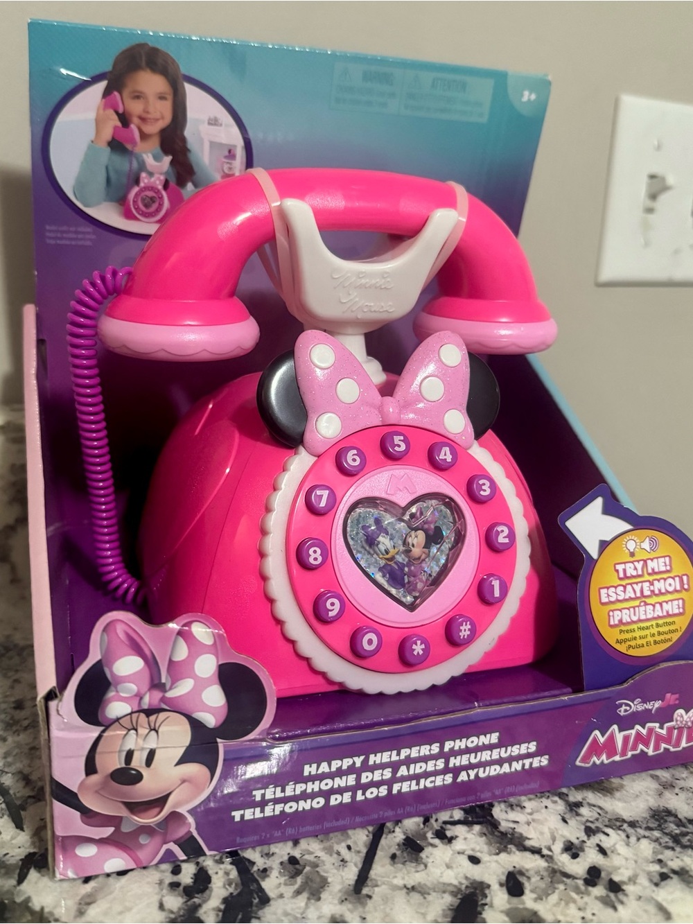 Disney Minnie Mouse Pink Toy Rotary Phone